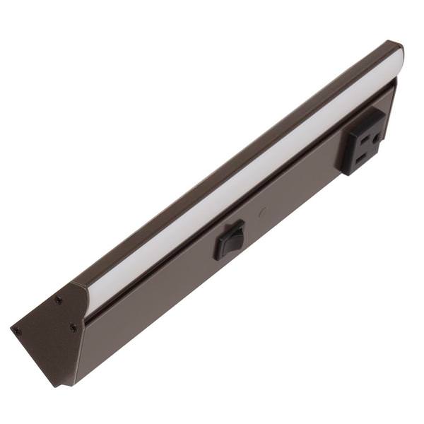 10.5" 2 watt 120 volt Cool White Bronze LED Lighted Power Strip
